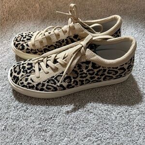Rothy's Leopard Print Knit Sneakers 7.5